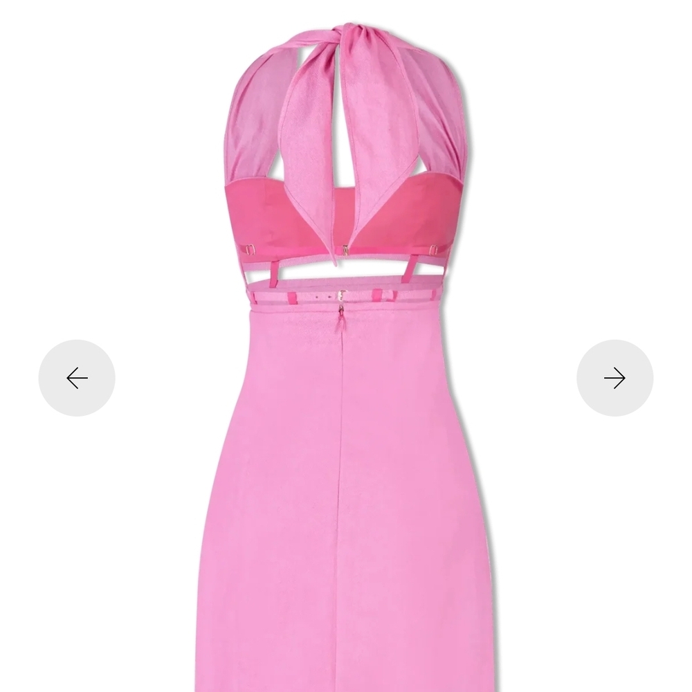 Jacquemus Pink Halter Cutout Mini Dress - Picture 4 of 10